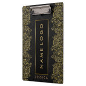 Zwart en goud Paisley Kant Klembord (Links)