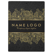 Zwart en goud Paisley Kant Klembord (Achterkant)