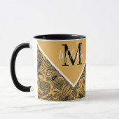 Zwart en goud paisley mok (Links)