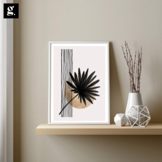 Zwart en goud, Palm Tree Art, Moderne en chique ku Poster
