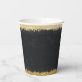 Zwart en Goud | Pampasgras en Distel Papieren Bekers (Achterkant)