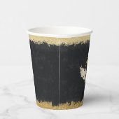 Zwart en Goud | Pampasgras en Distel Papieren Bekers (Rechts)
