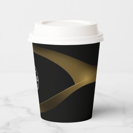 Zwart en goud | Papieren beker - Luxe | Aangepaste (Links)