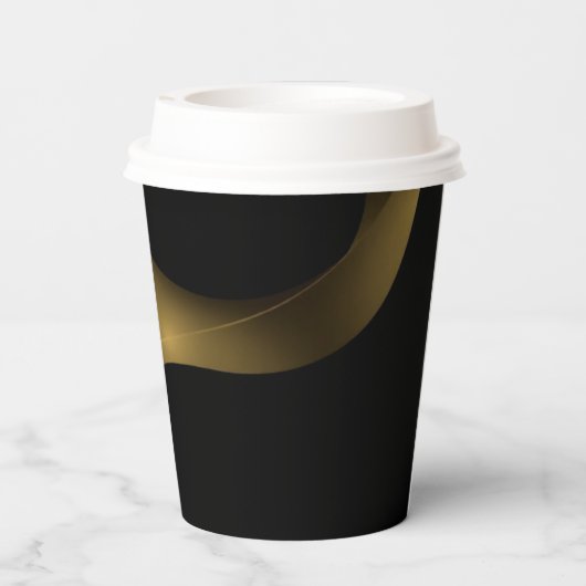 Zwart en goud | Papieren beker - Luxe | Aangepaste (Achterkant)