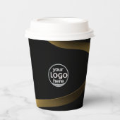 Zwart en goud | Papieren beker - Luxe | Aangepaste (Voorkant)