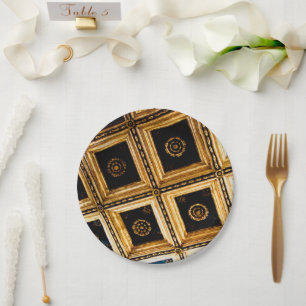 Zwart en goud papieren bord