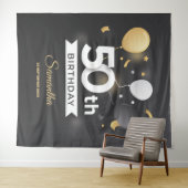 Zwart en Goud Partij Tapestry Achtergrond Banner Wandkleed (In Situ (horizontaal))