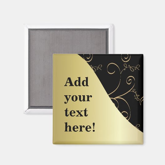 Zwart en Goud Pas het aan Magneet (Voorkant / Achterkant)