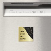 Zwart en Goud Pas het aan Magneet (Insitu (Vaatwasser))