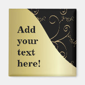 Zwart en Goud Pas het aan Magneet (Voorkant)