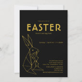 Zwart en goud Pasen Brunch Egg Hunt Kaart (Voorkant)