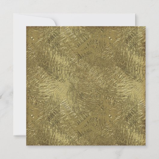 Zwart en Goud Peacock Feather Bruiloft Uitnodiging (Achterkant)
