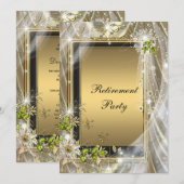 Zwart en Goud Pensioen Partij Kaart (Voorkant / Achterkant)