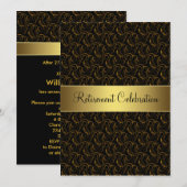 Zwart en Goud Pensioen Partij Kaart (Voorkant / Achterkant)