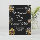 Zwart en Goud Pensioen Partij Kaart (Staand voorkant)