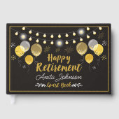 Zwart en Goud Pensioenfeest Gastenboek (Voorkant)