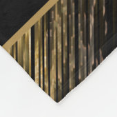 zwart en goud, personaliseren fleece deken (Hoek)