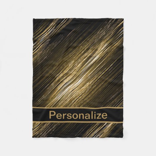 zwart en goud, personaliseren fleece deken (Voorkant)