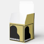 Zwart en Goud Piano Bruiloft Favor Box Bedankdoosjes (Geopend)