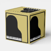 Zwart en Goud Piano Bruiloft Favor Box Bedankdoosjes (Achterkant)