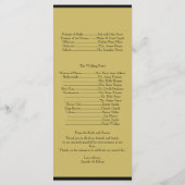 Zwart en Goud Piano Huwelijksprogramma Programmakaart (Achterkant)