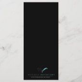 Zwart en Goud Piano Wedding Menu (Achterkant)