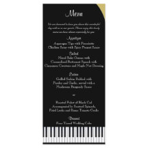 Zwart en Goud Piano Wedding Menu
