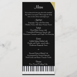Zwart en Goud Piano Wedding Menu
