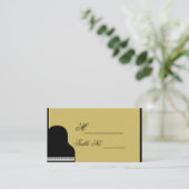 Zwart en Goud Piano Wedding Place Card Plaatskaartje (Staand voorkant)