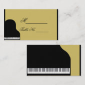 Zwart en Goud Piano Wedding Place Card Plaatskaartje (Voorkant / Achterkant)