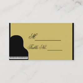 Zwart en Goud Piano Wedding Place Card Plaatskaartje