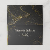Zwart en goud plaatskaartje (Buitenkant ongevouwen)