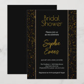 Zwart en Goud Polka Dot Vrijgezellenfeest Kaart (Voorkant / Achterkant)