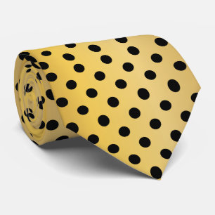 Zwart en Goud Polka Dots Patroon Stropdas