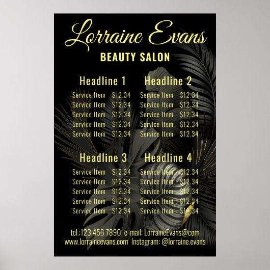 Zwart en goud poster (Voorkant)