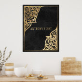   zwart en goud poster (Keuken)