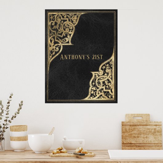 zwart en goud poster (Keuken)