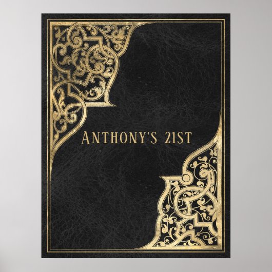   zwart en goud poster (Voorkant)