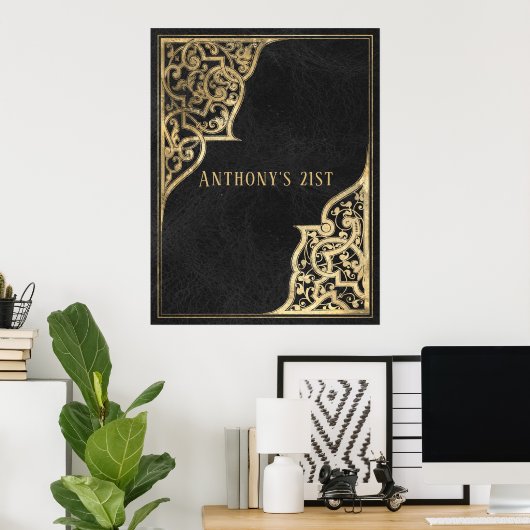 zwart en goud poster (Thuiskantoor)