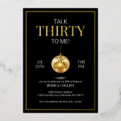 Zwart en goud praten 30 jaar met mij folie uitnodiging (Voorkant)