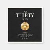 Zwart en goud praten 30 jaar met mij servet (Voorkant)
