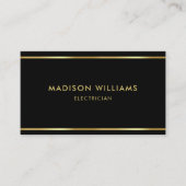 Zwart en Goud Premium Professioneel Op Maat Visitekaartje (Voorkant)