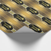 Zwart en Goud Prince Baby shower inpakpapier (Hoek)