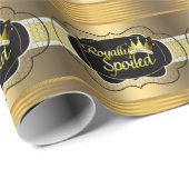 Zwart en Goud Prince Baby shower inpakpapier (Rol Hoek)