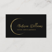 zwart en goud professioneel bedrijf visitekaartje (Voorkant)