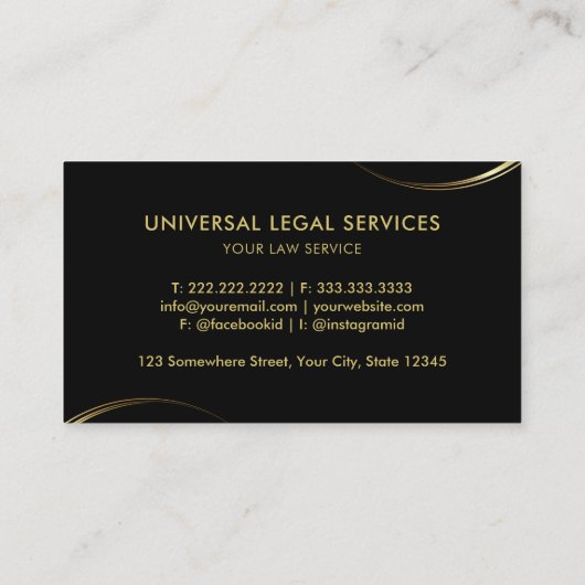  zwart en goud professioneel bedrijf visitekaartje (Achterkant)