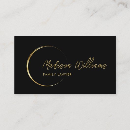 zwart en goud professioneel bedrijf visitekaartje (Voorkant)