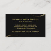 zwart en goud professioneel bedrijf visitekaartje (Achterkant)