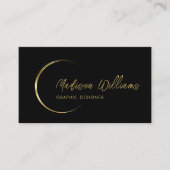 zwart en goud professioneel bedrijf visitekaartje (Voorkant)