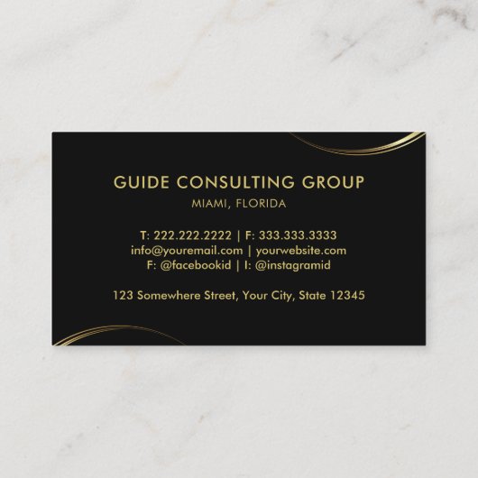  zwart en goud professioneel bedrijf visitekaartje (Achterkant)